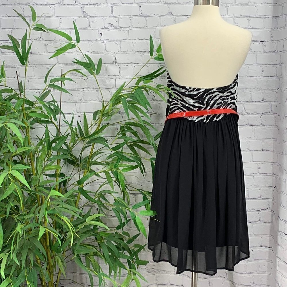 Torrid Strapless Black Dress w/ Zebra Print Bust - Picture 3 of 5